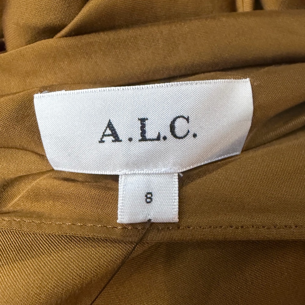 A.L.C Asher Gown Aged Bronze One-Shoulder Gold Dress satin maxi Revolve $798 8 - Picture 10 of 13
